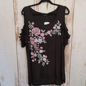 Unity World Wears Black Floral Embroidered